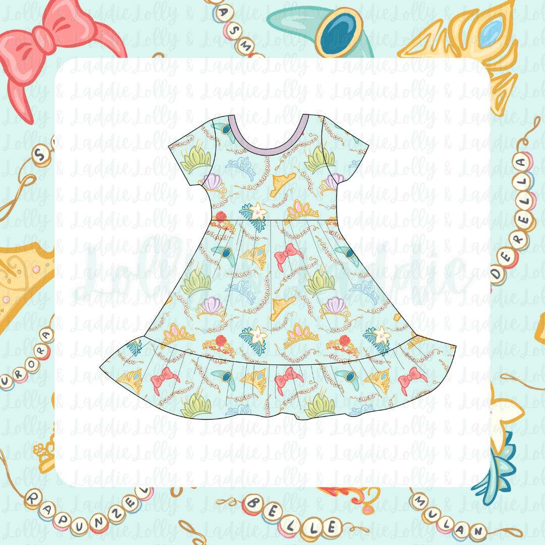 Once Upon A Crown - Short Sleeve Twirl Dress (READY-TO-SHIP)