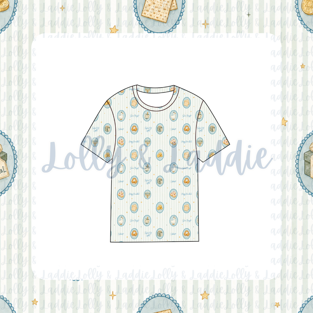 Menorah Magic - Adult (Short-Sleeve Pajama Top) (PRE-ORDER)
