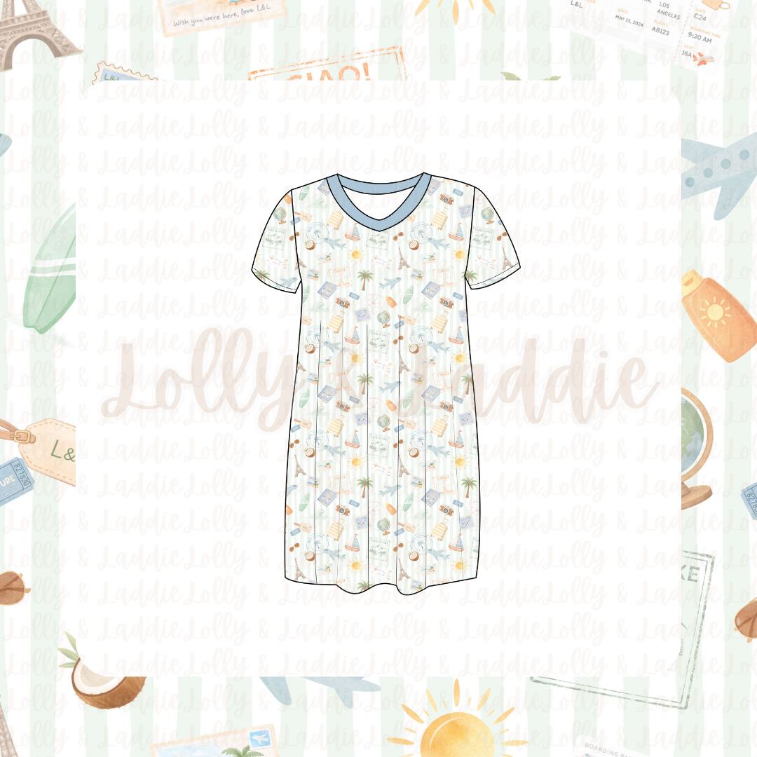 Wish You Were Here - Women’s Sleep Dress (READY-TO-SHIP)