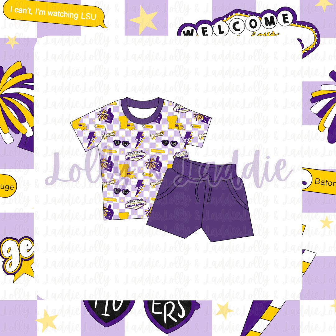 Geaux Tigers - Kid (Short Sleeve Play Set) (READY-TO-SHIP)