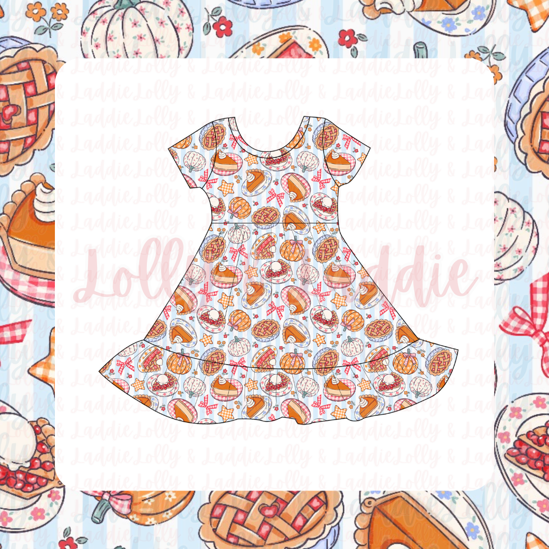 Just One More Slice - Short Sleeve Twirl Dress (PRE-ORDER)