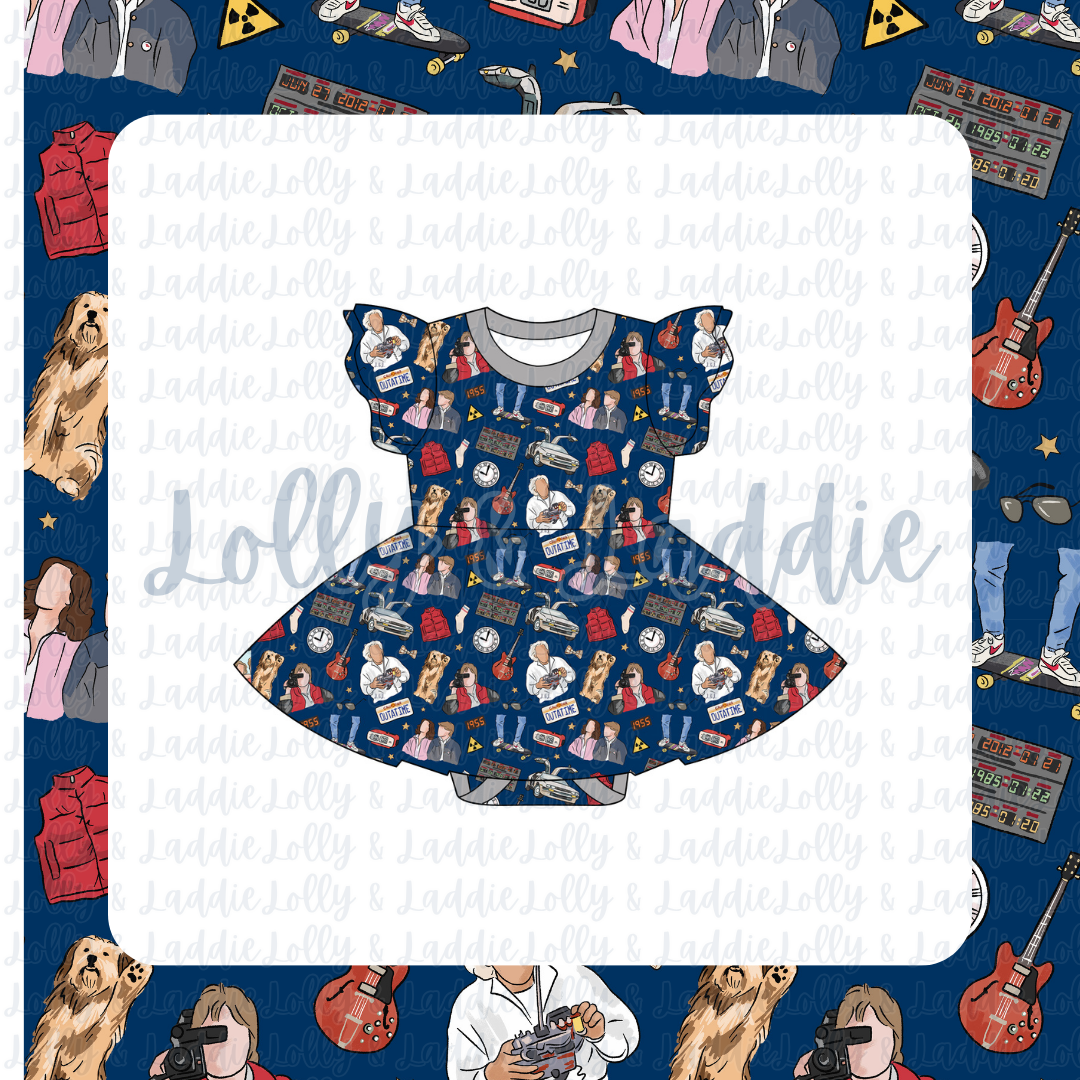 Retro Rewind - Short Sleeve Twirl Dress with Bodysuit (READY-TO-SHIP)