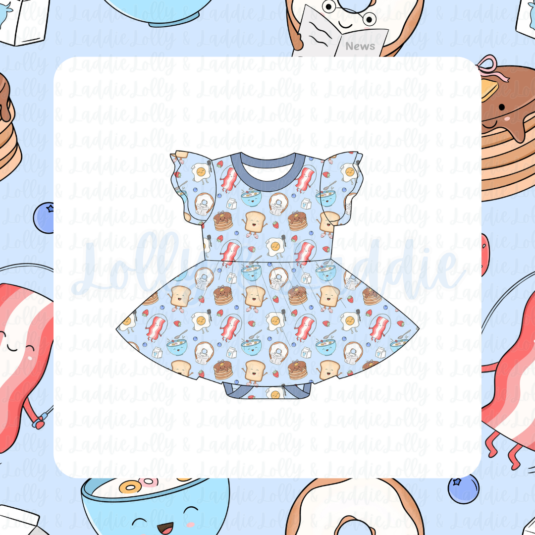 Wakey, Wakey - Short Sleeve Twirl Dress with Bodysuit (READY-TO-SHIP)