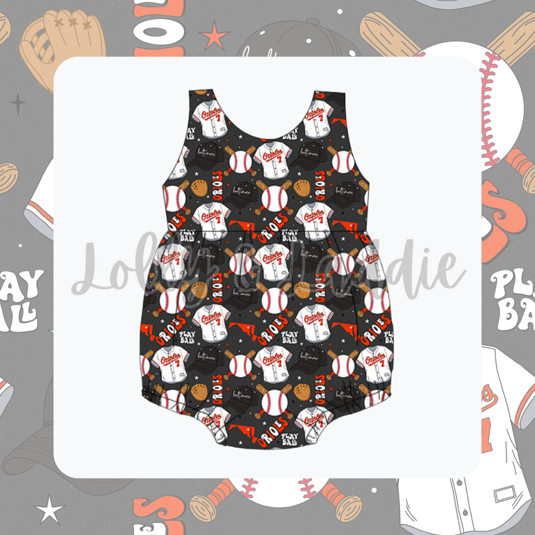 Orioles Inspired - Tank Bubble Romper (OLD MANUFACTURER/FINAL SALE)