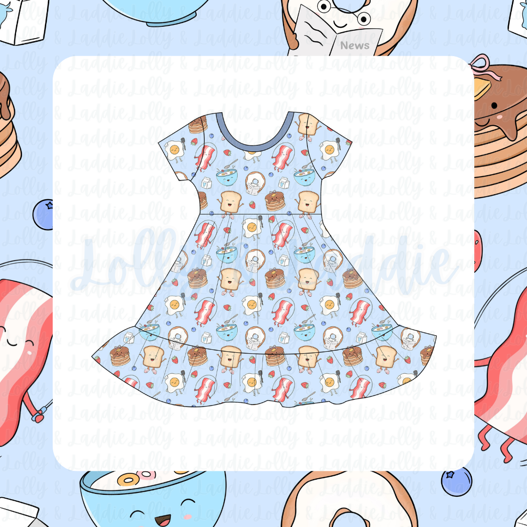 Wakey, Wakey - Short Sleeve Twirl Dress (READY-TO-SHIP)