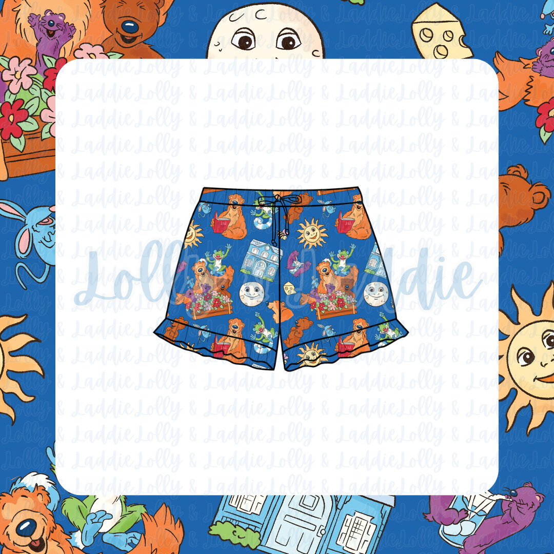 Blue House Hugs - Women's Ruffle Shorts (PRE-ORDER)