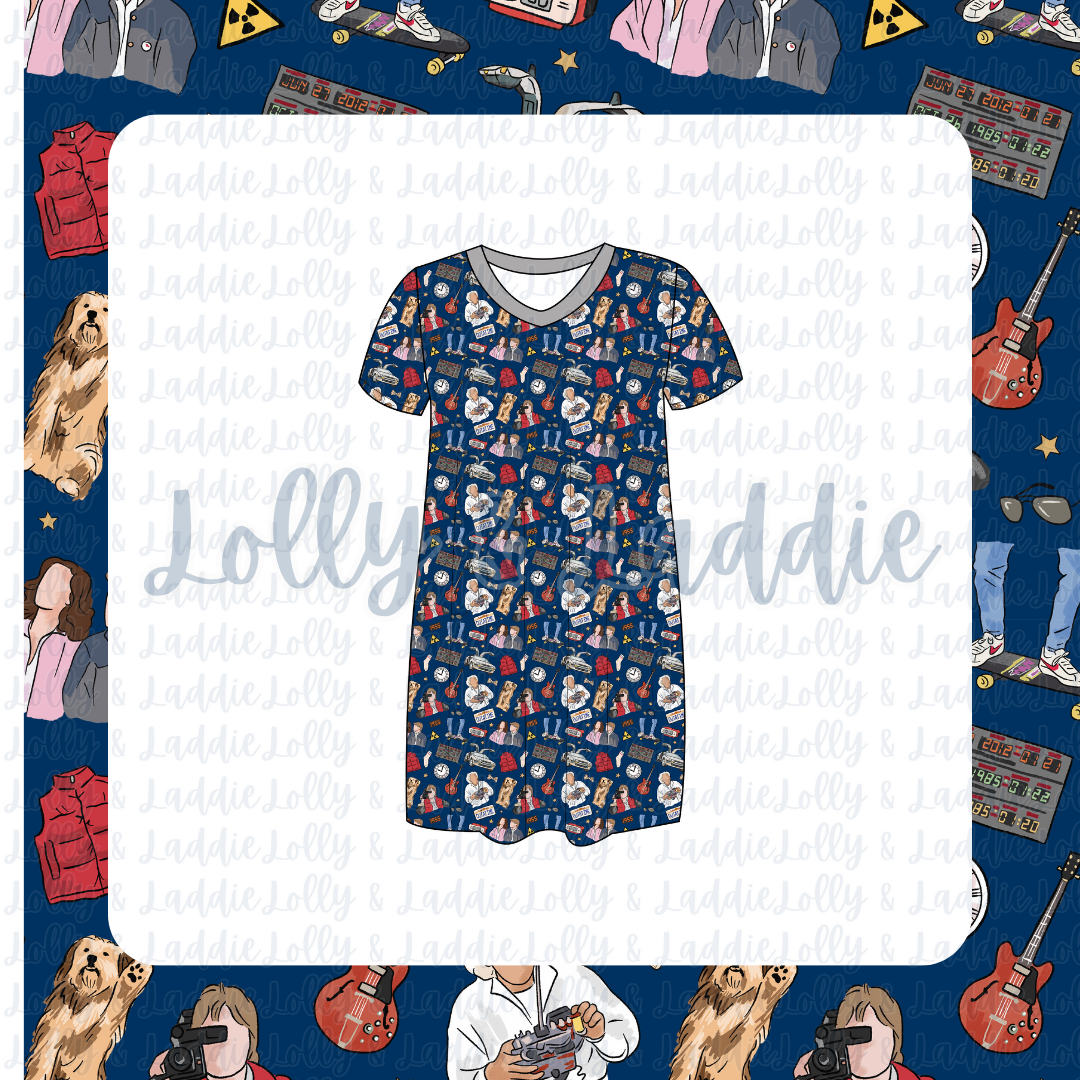 Retro Rewind - Women’s Sleep Dress (READY-TO-SHIP)