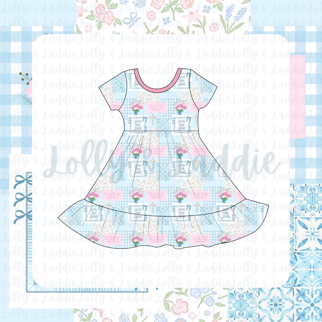 Love Like Jesus - Short Sleeve Twirl Dress (READY-TO-SHIP)