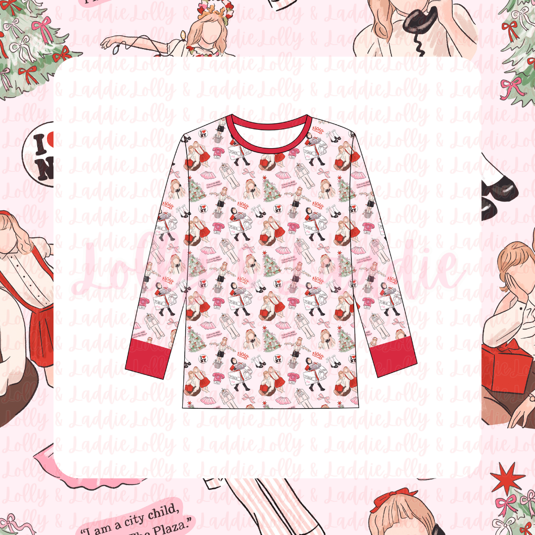Christmas At The Plaza - Adult (Long-Sleeve Pajama Top) (PRE-ORDER)