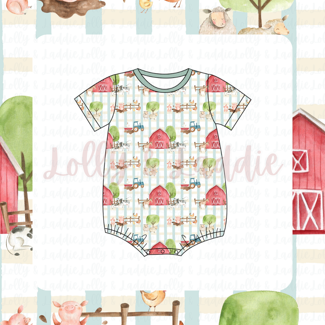 Little Red Barn - T-Shirt Romper (READY-TO-SHIP)