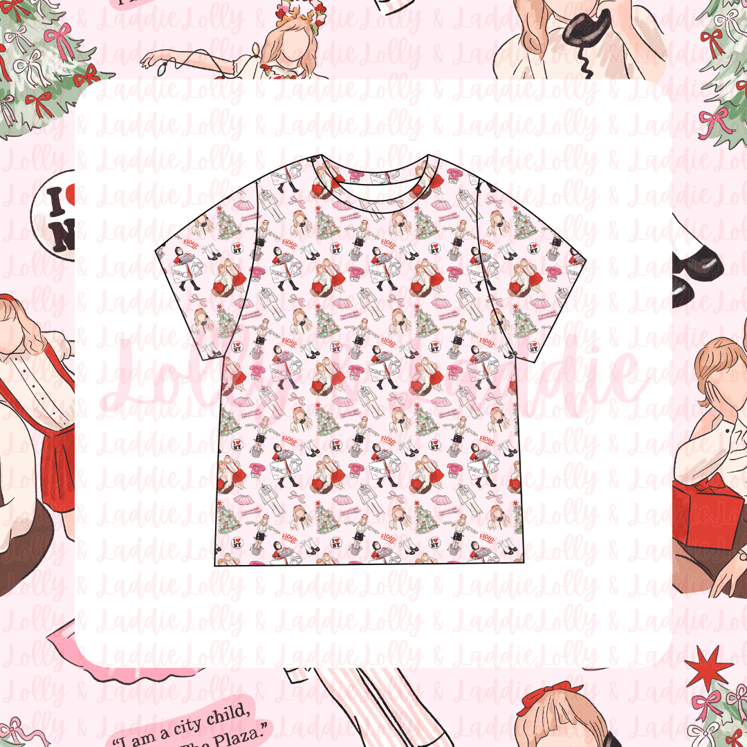 Christmas At The Plaza - Adult (Short-Sleeve Pajama Top) (PRE-ORDER)