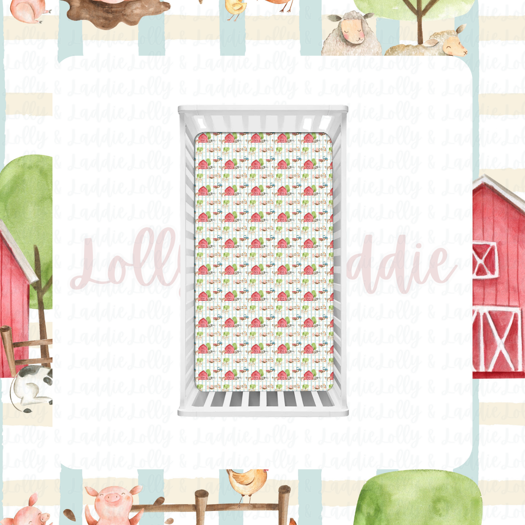 Little Red Barn - Fitted Sheet (READY-TO-SHIP)