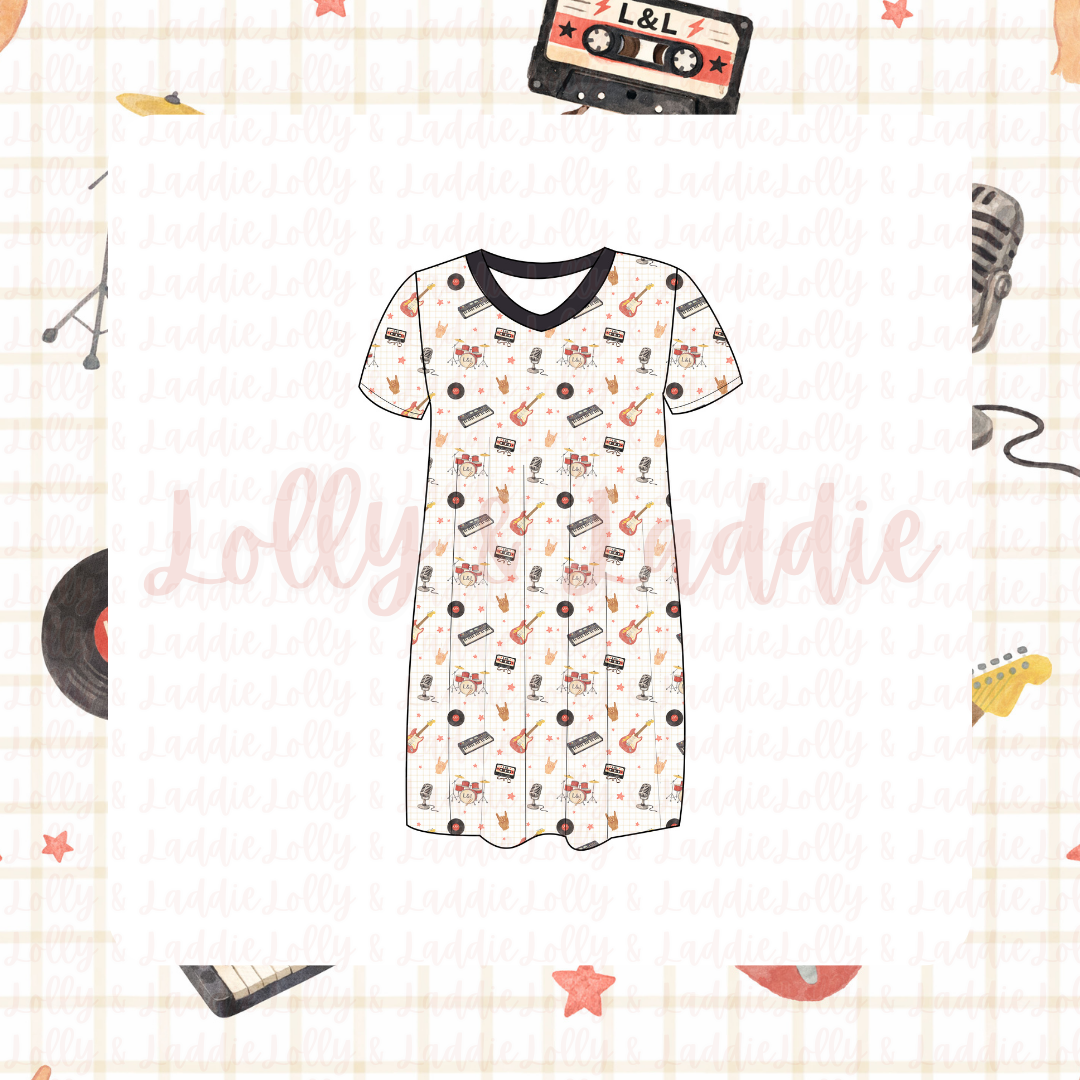 Jam Session - Women’s Sleep Dress (READY-TO-SHIP)