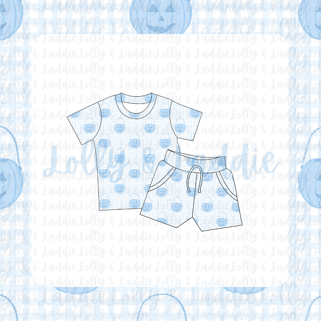 Pumpkin Pail Parade (Blue) - Kid (Short Sleeve Play Set) (PRE-ORDER)