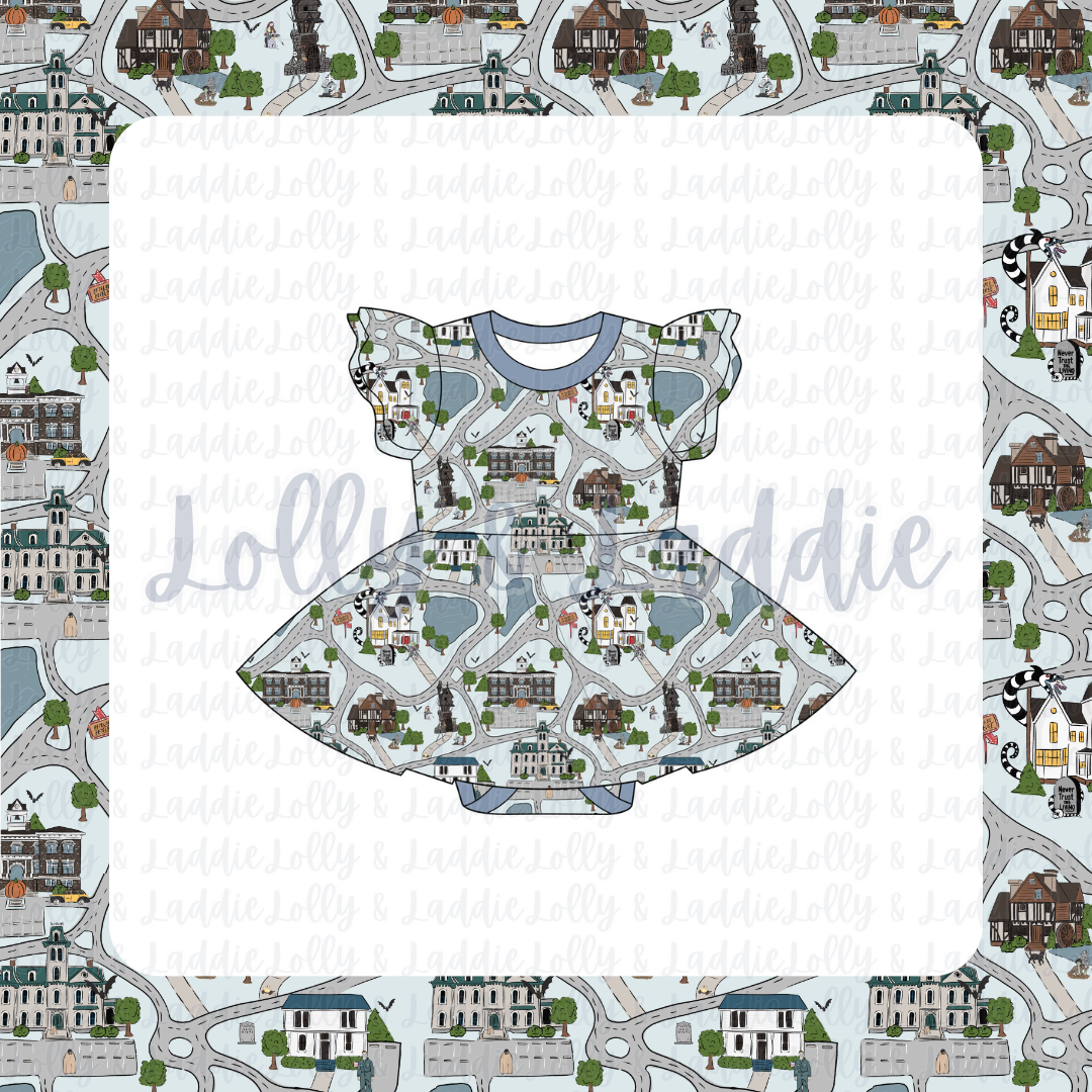Neighborghouls - Short Sleeve Twirl Dress with Bodysuit (PRE-ORDER)