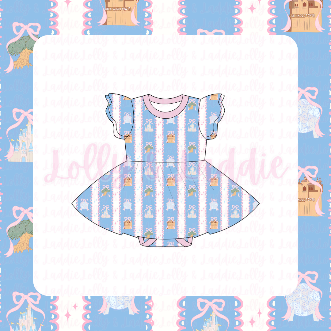 Park Hopper - Short Sleeve Twirl Dress with Bodysuit (READY-TO-SHIP)