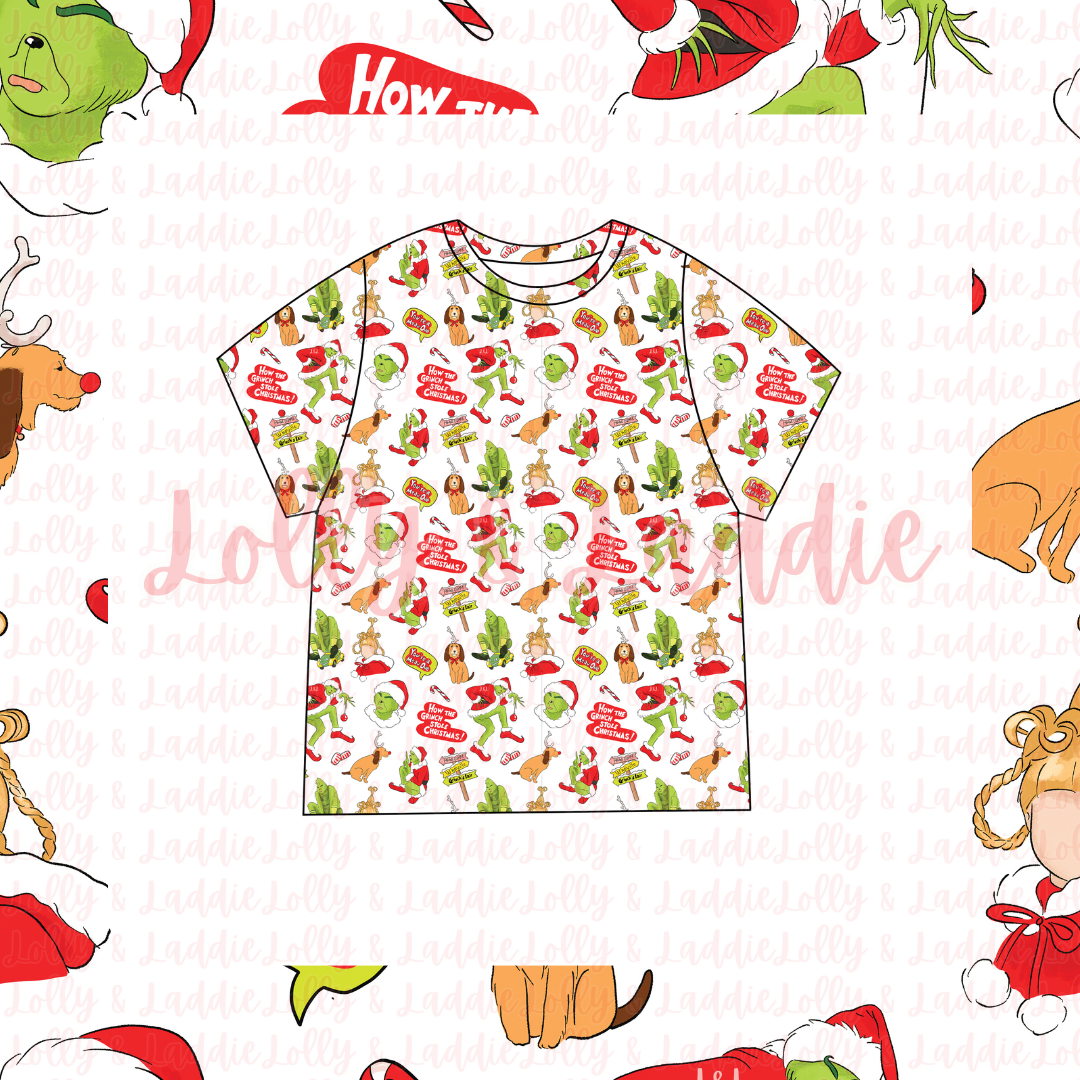 You’re A Mean One - Adult (Short-Sleeve Pajama Top) (PRE-ORDER)