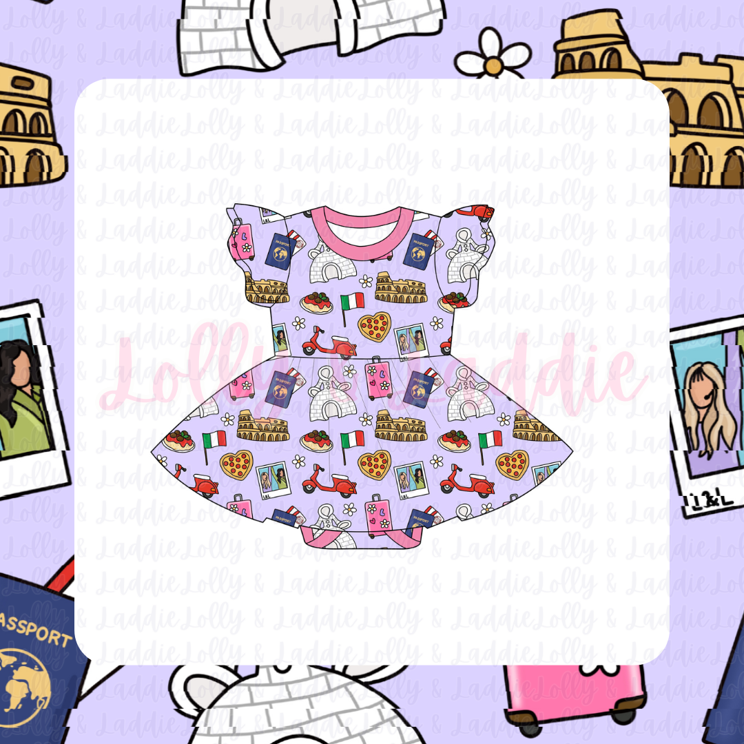When In Rome - Short Sleeve Twirl Dress with Bodysuit (READY-TO-SHIP)