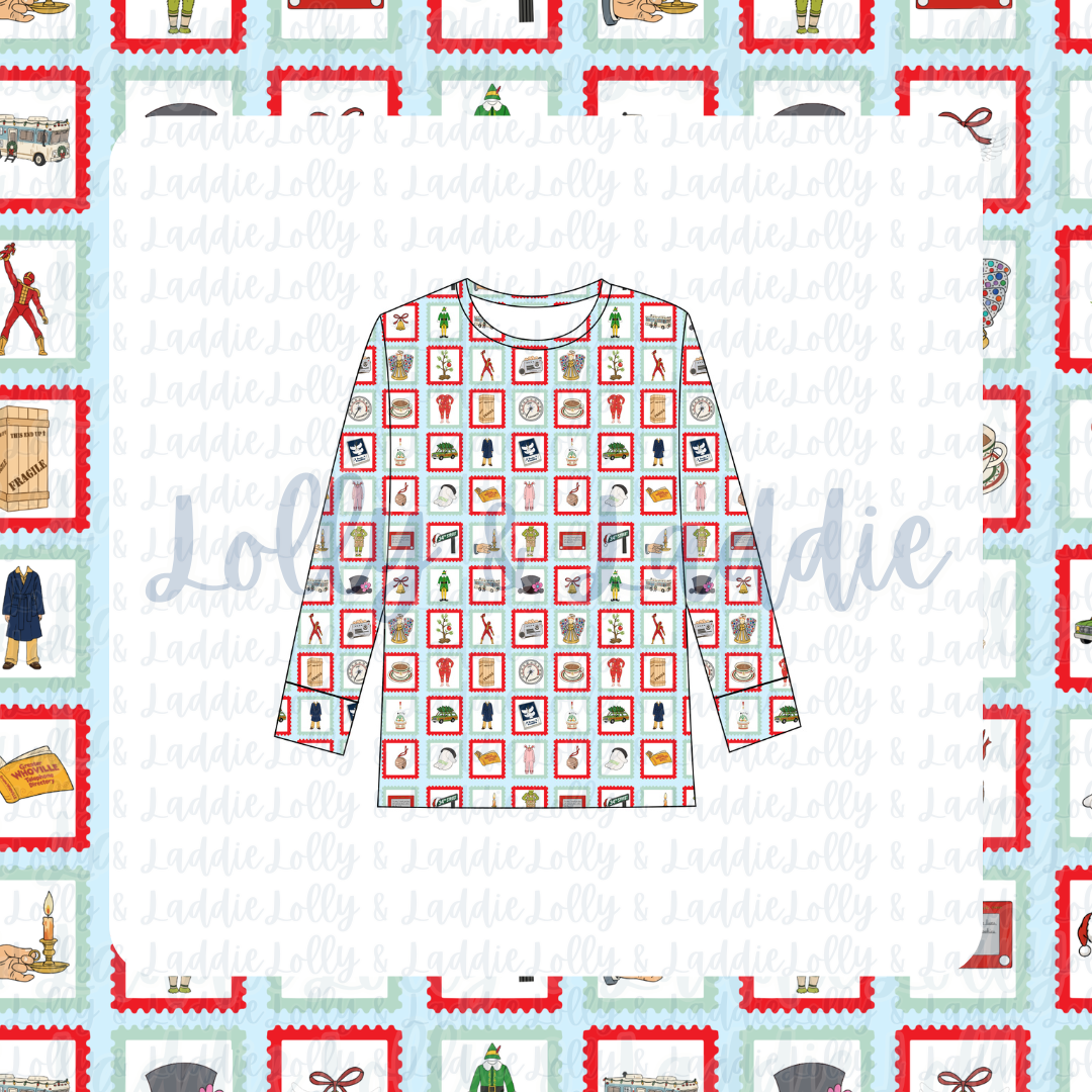 Reel Merry Christmas - Adult (Long-Sleeve Pajama Top) (PRE-ORDER)