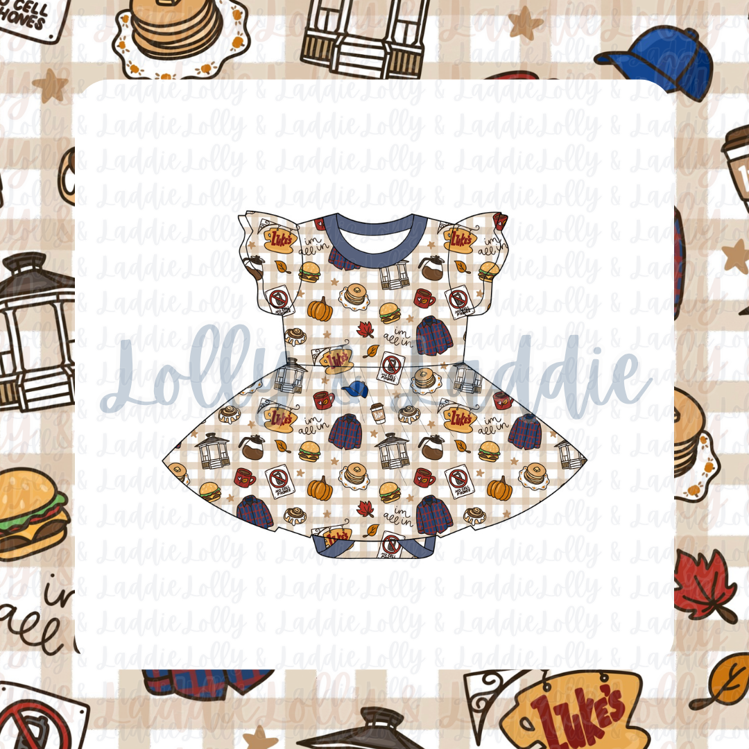 Autumn In The Hollow - Short Sleeve Twirl Dress with Bodysuit (PRE-ORDER)