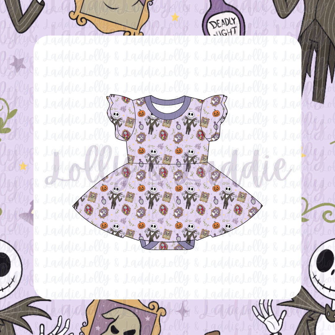 Holly Jolly Haunts - Short Sleeve Twirl Dress with Bodysuit (PRE-ORDER)