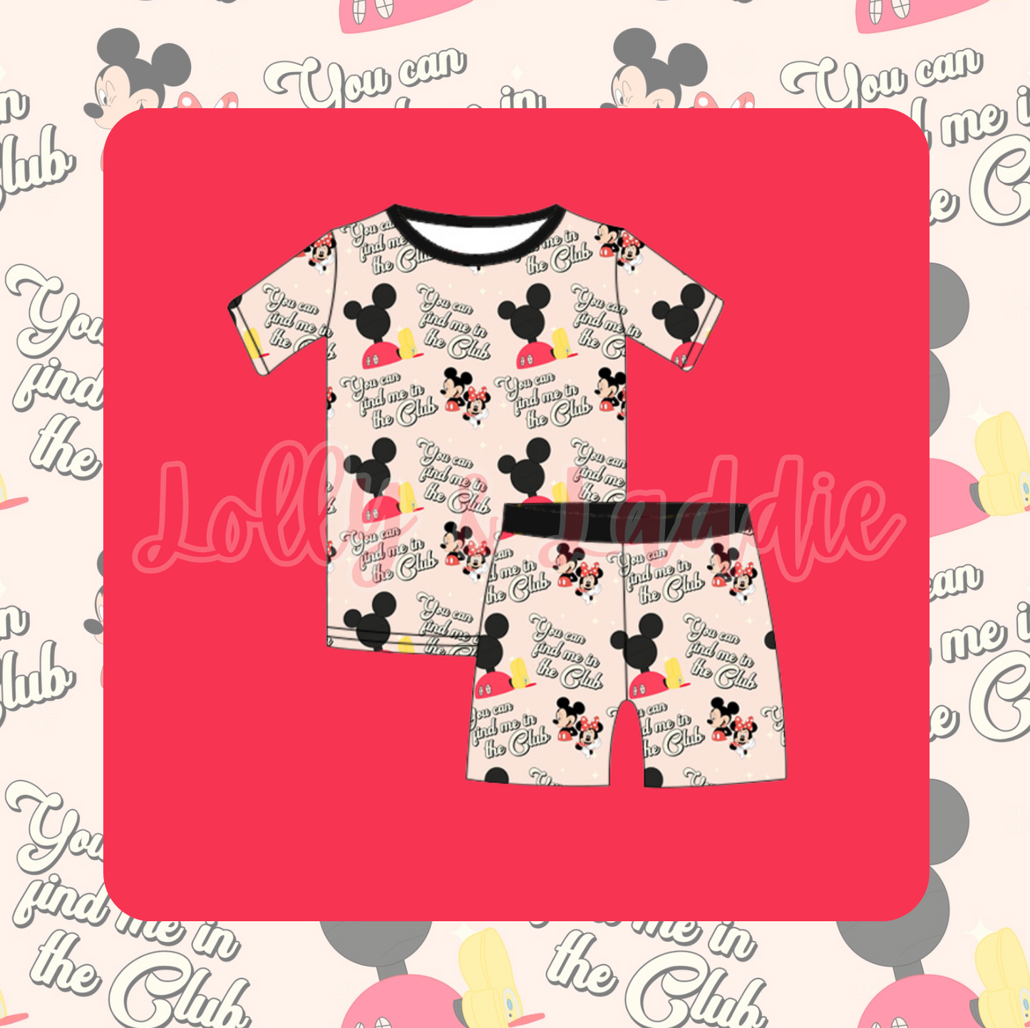 You Can Find Me In The Club - 3T Kid Short Set (OLD MANUFACTURER/FINAL SALE)