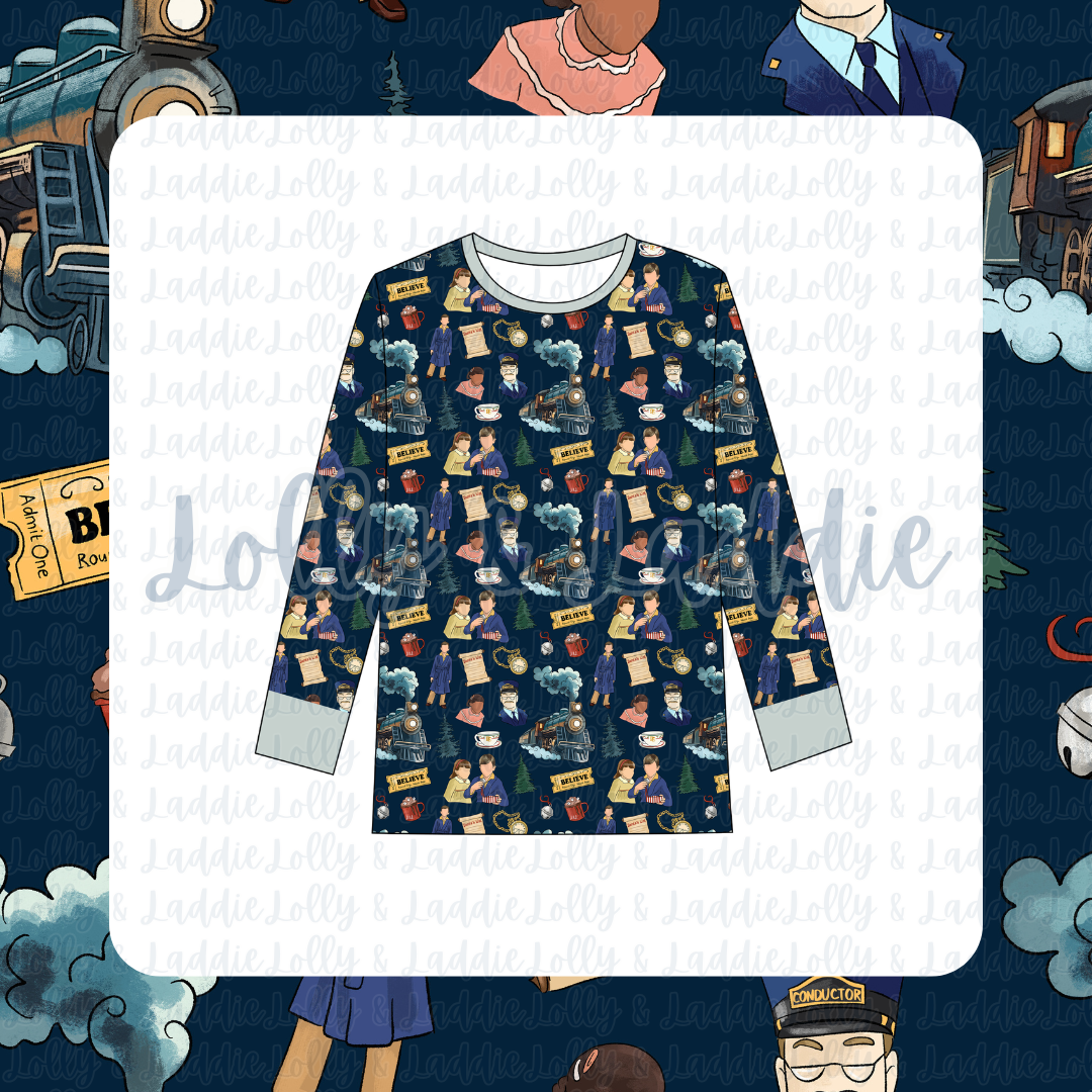 Magic Carpet On A Rail - Adult (Long-Sleeve Pajama Top) (PRE-ORDER)