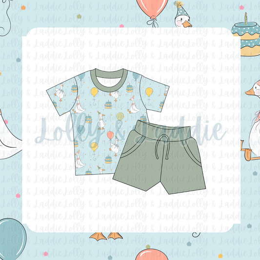 Flappy Birthday (Blue) - Kid (Short Sleeve Play Set) (PRE-ORDER)