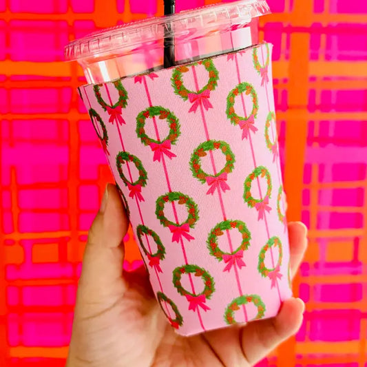 Pink Wreaths - Drink Sleeve (READY-TO-SHIP)
