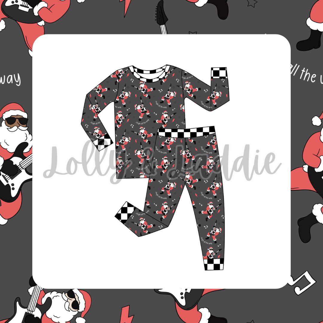 Rockin' Santa -  Kid (Pant Set) (READY-TO-SHIP)