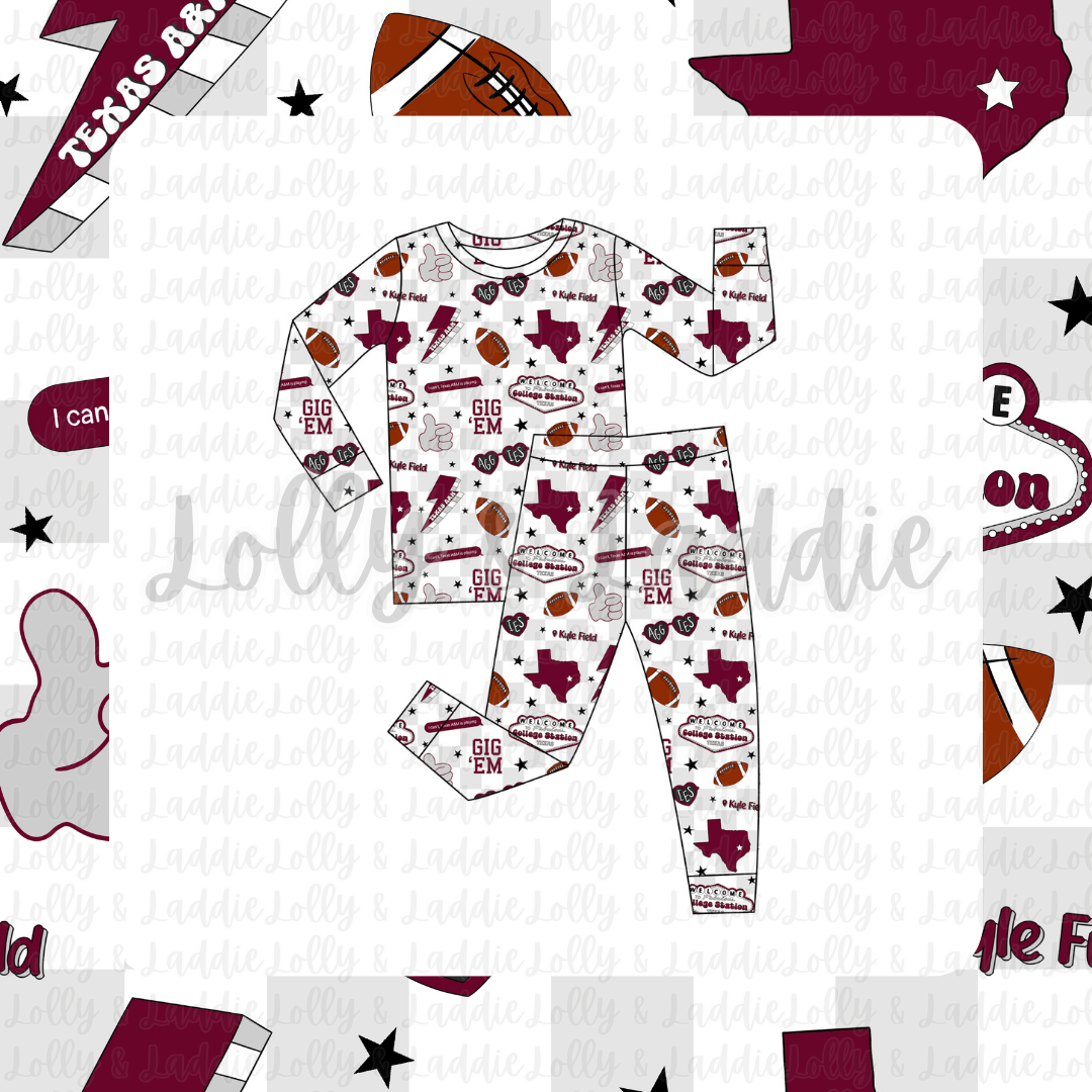 Midnight In College Station - Kid (Pant Set) (READY-TO-SHIP)