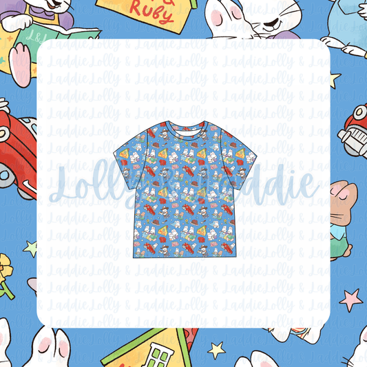 Bunny Business - Adult (Short-Sleeve Pajama Top) (PRE-ORDER)