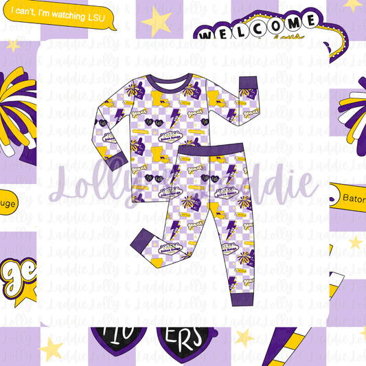 Geaux Tigers - Kid (Pant Set) (READY-TO-SHIP)
