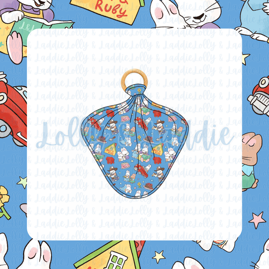 Bunny Business - Lovey with Removable Wooden Teething Ring (PRE-ORDER)