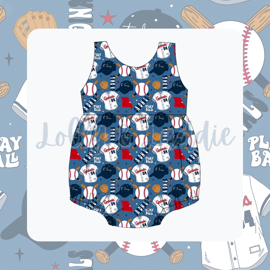STL Cardinals Inspired - 6 Month Tank Bubble Romper (OLD MANUFACTURER/FINAL SALE)