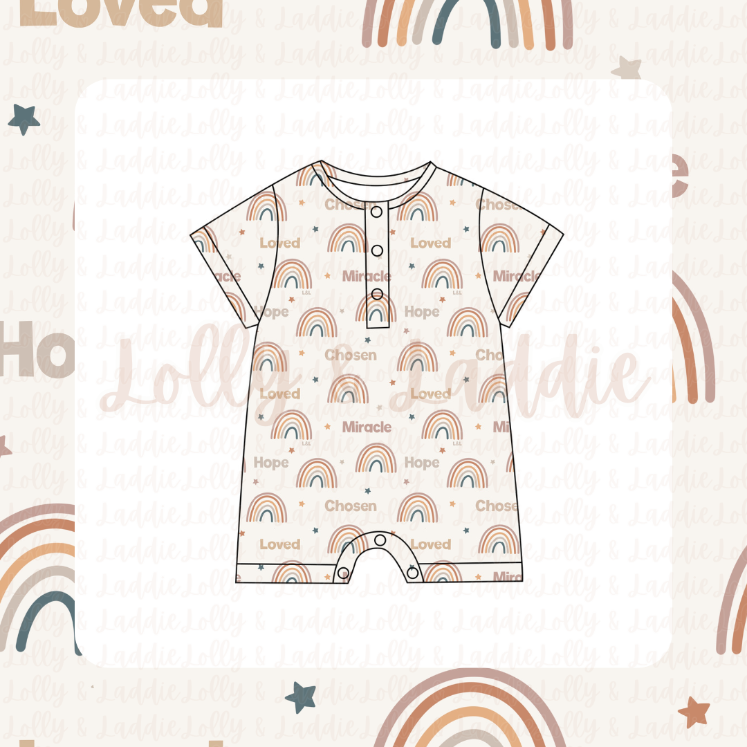 After The Storm - Short Sleeve Henley Romper (READY-TO-SHIP)