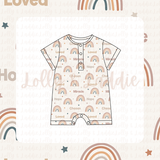After The Storm - Short Sleeve Henley Romper (READY-TO-SHIP)