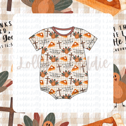 Give Thanks - T-Shirt Romper (READY-TO-SHIP)