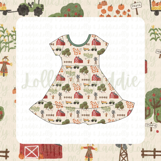 Pick Of The Patch - Short Sleeve Twirl Dress (READY-TO-SHIP)