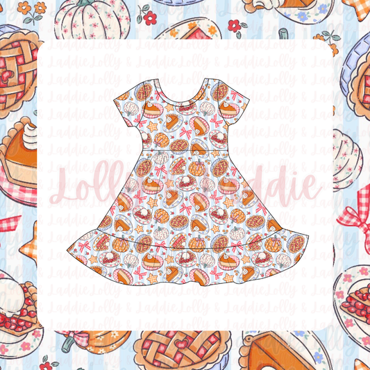 Just One More Slice - Short Sleeve Twirl Dress (READY-TO-SHIP)