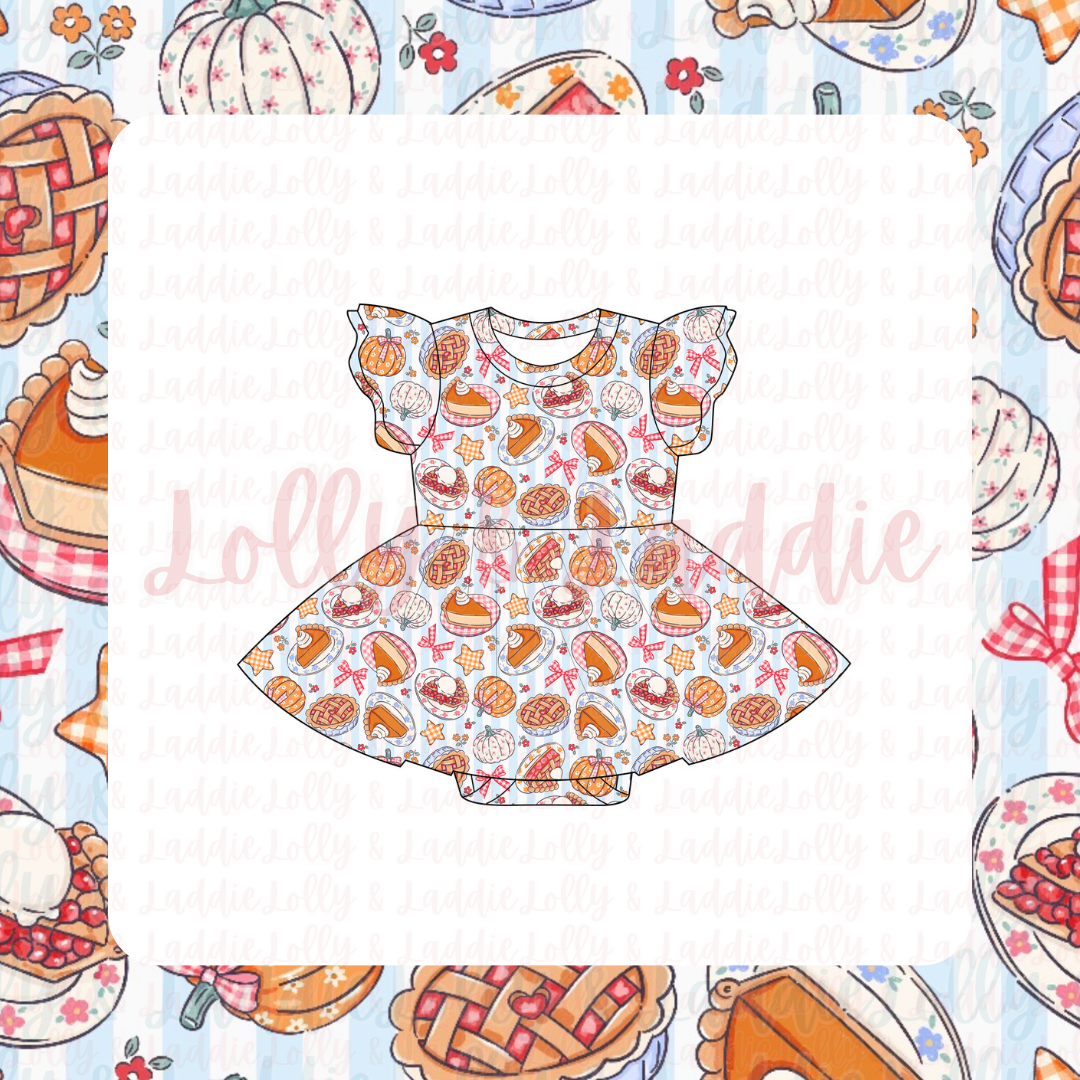 Just One More Slice - Short Sleeve Twirl Dress with Bodysuit (PRE-ORDER)