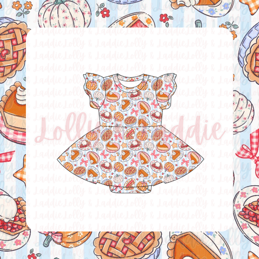 Just One More Slice - Short Sleeve Twirl Dress with Bodysuit (READY-TO-SHIP)