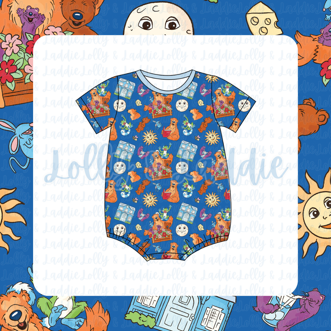Blue House Hugs - T-Shirt Romper (PRE-ORDER)