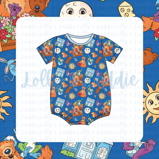 Blue House Hugs - T-Shirt Romper (PRE-ORDER)