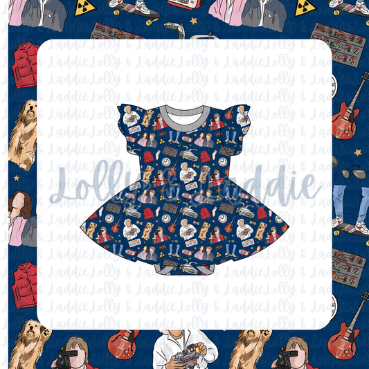 Retro Rewind - Short Sleeve Twirl Dress with Bodysuit (READY-TO-SHIP)