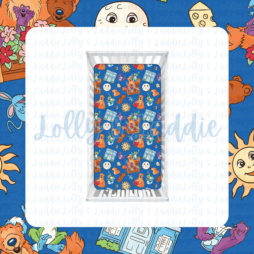 Blue House Hugs - Fitted Sheet (PRE-ORDER)