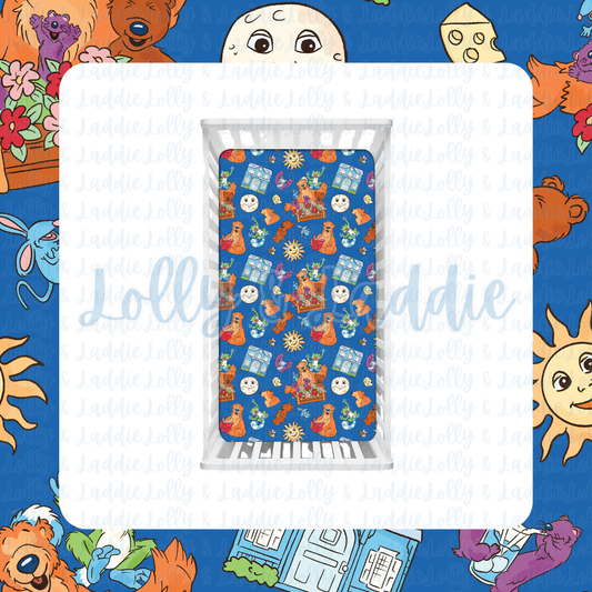 Blue House Hugs - Fitted Sheet (PRE-ORDER)