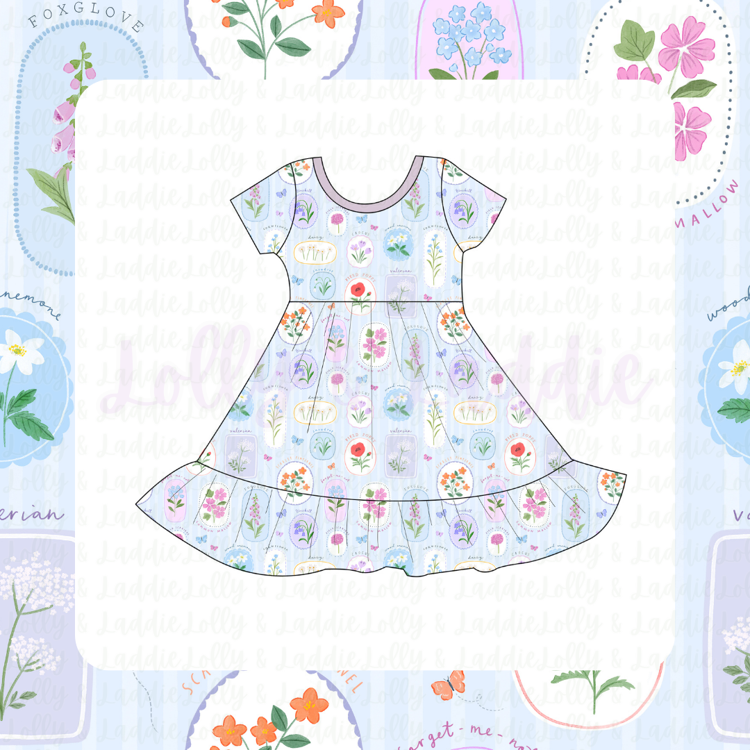 In Full Bloom - Short Sleeve Twirl Dress (READY-TO-SHIP)