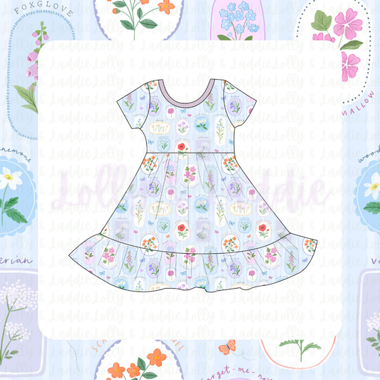 In Full Bloom - Short Sleeve Twirl Dress (READY-TO-SHIP)