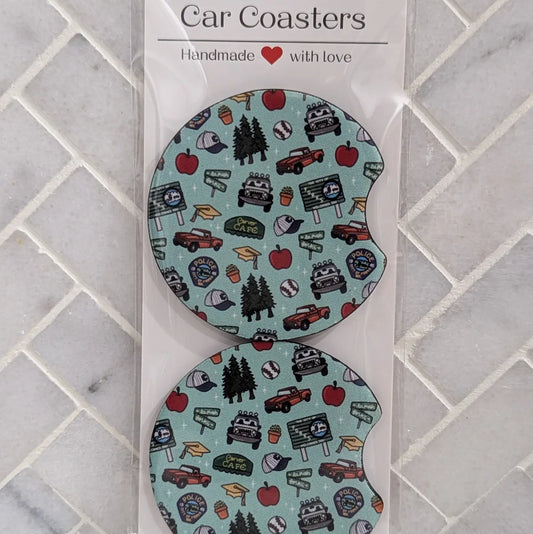 Starlit Forks - Car Coasters (READY-TO-SHIP)
